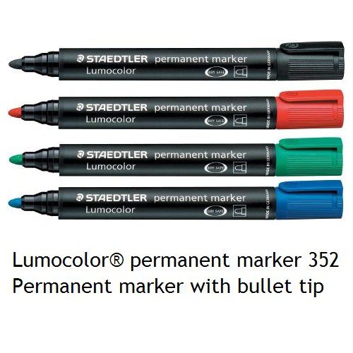 Bút dạ dầu ngòi tròn STAEDTLER permanent marker 352 (xanh, đỏ , đen, xanh lá)