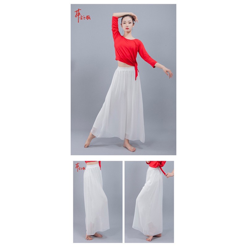 [CÓ SẴN nhiều màu] Quần chiffon ống rộng tập nhảy, múa cổ điển, tập yoga ống rộng 2 lớp cho người lớn