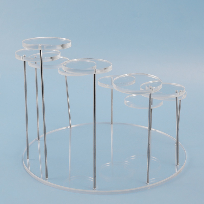 Giá Đỡ Trưng Bày Bánh Cupcake Hình Tròn Bằng Acrylic Chất Lượng Cao