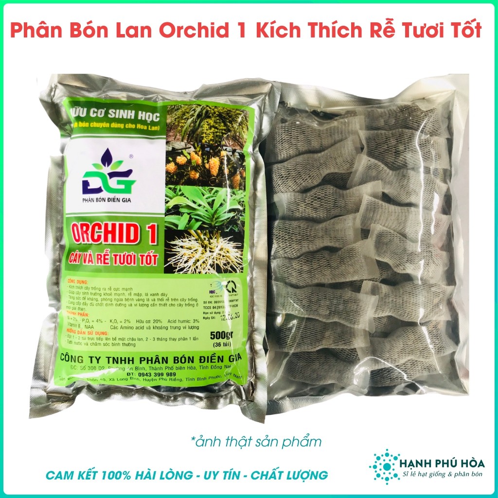 Phân Bón Hữu Cơ Cho Lan Orchid 1 500g/Gói -Giúp Lan Sinh Trưởng, Cho Bộ Rễ Khỏe ,Bao Gồm Vitamin B1,Phân Dơi &amp; Trùn Quế