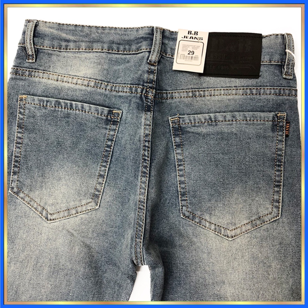 Quần Jean Nam trơn in chữ chất bò cao cấp đẹp quần rin nam Hàn Quốc co giãn QJ-093 | BigBuy360 - bigbuy360.vn