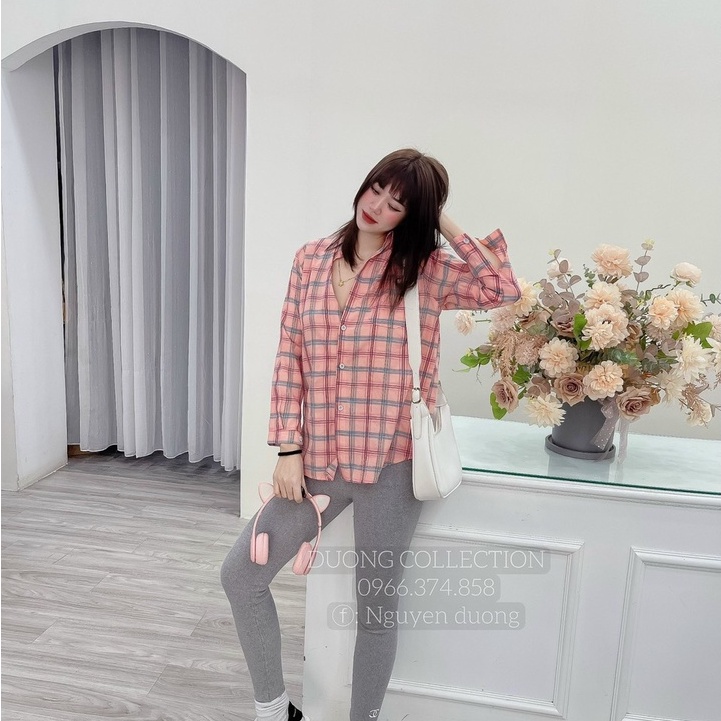 Áo sơ mi nữ NHẬT LINH áo sơ mi kẻ caro dài tay form rộng cá tính trẻ trung - A330