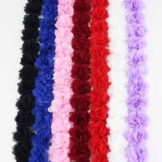 Dây ruy băng hoa bằng vải chiffon không dệt dùng trang trí tiện lợi dài 1m