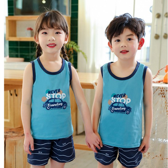 Set bộ quần áo ba lỗ hình cho bé (12 - 33kg) VEMZKIDS