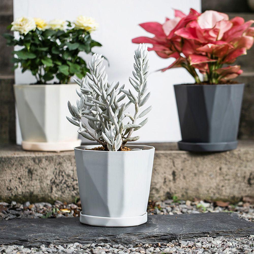 WATTLE Bộ 3 Chậu Hoa Bằng Nhựa Trang Trí Văn Phòng