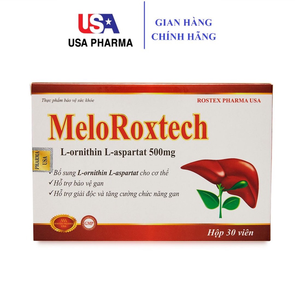 Viên uống bổ gan L-ornithine L-aspartat 500mg hạ men gan - 30 viên
