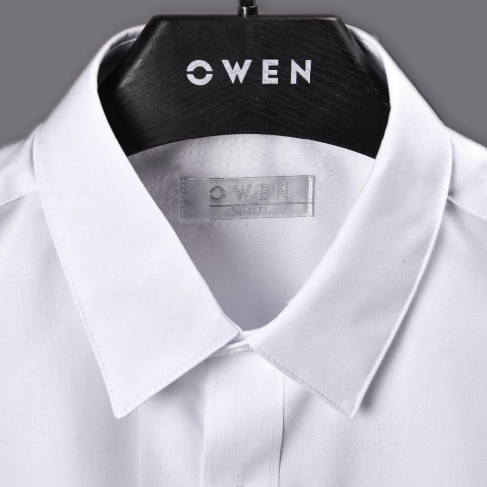 Sale Chính Hãng OWEN - Áo sơ mi trắng ngắn tay Owen Regular fit  - Áo sơ mi trắng chất polyspun hot 🌺 neww * ! %