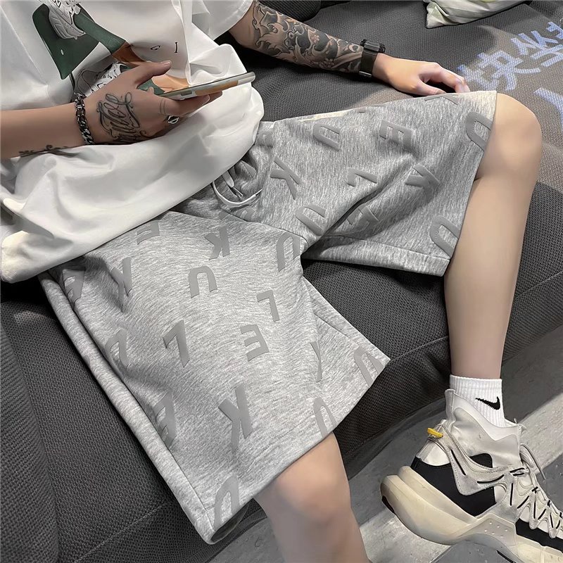 Quần Short Thể Thao Lưng Cao Ống Rộng Màu Trơn Thời Trang Mùa Hè Cho Nam