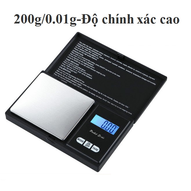 Cân tiểu ly, cân điện tử mini bỏ túi độ chính xác cao 200g/0.01g , cân thực phẩm