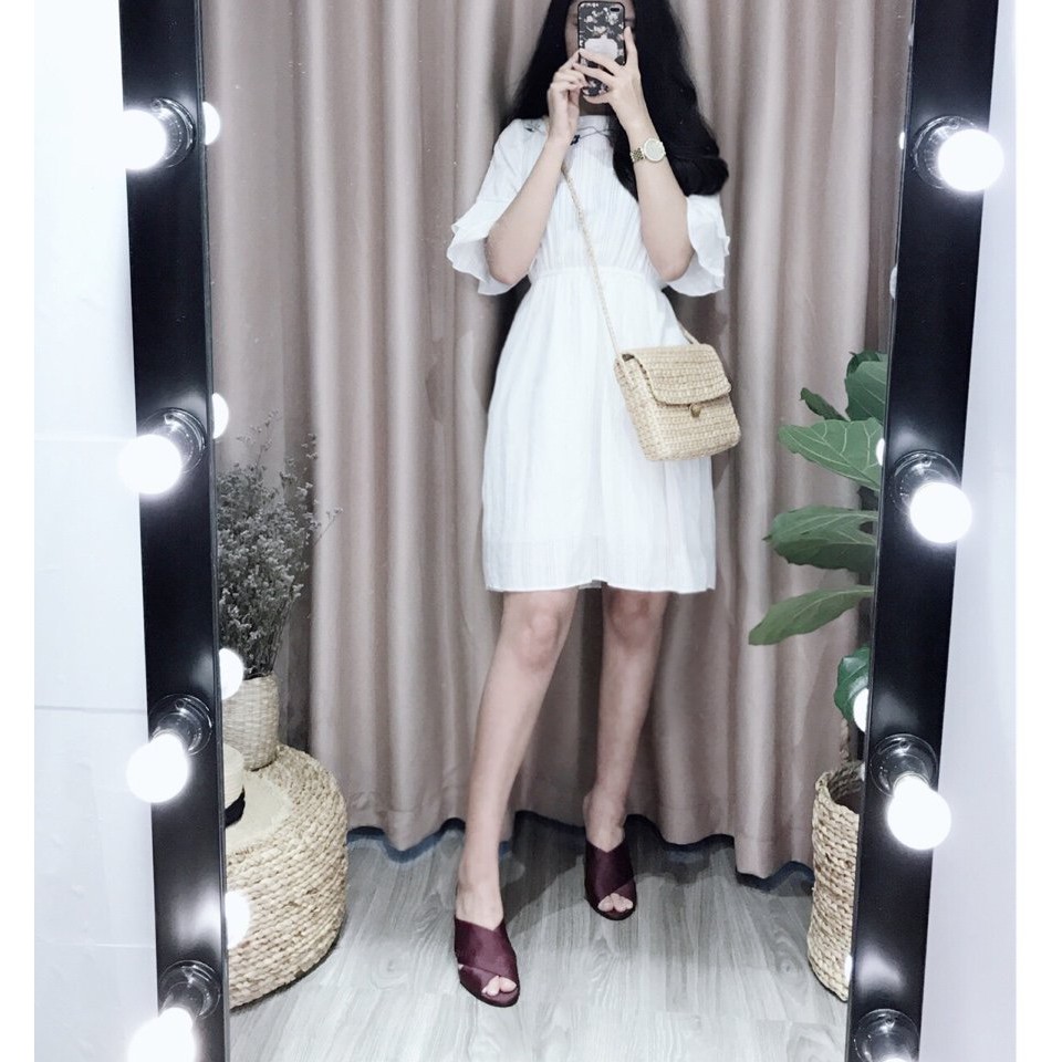 Đầm xòe thô ren thuê hoa