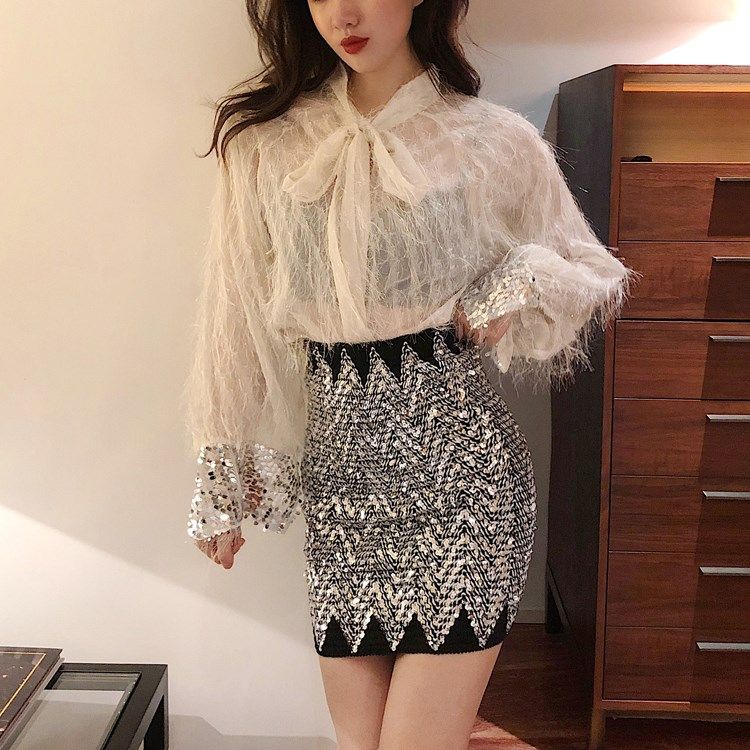 Set Áo Sơ Mi Phối Chân Váy Phong Cách Chanel Thời Trang Xuân Thu Sang Trọng Cho Nữ