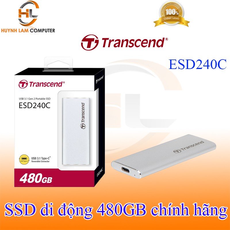 Ổ Cứng Di Động SSD 480GB Transcend ESD240C - Hãng phân phối