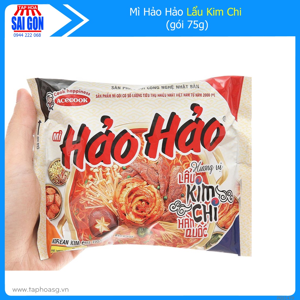 Mì Hảo Hảo Lẩu Kim Chi Hàn Quốc gói 75g mang hương vị chua cay mới của kim chi đến các tín đồ mì gói