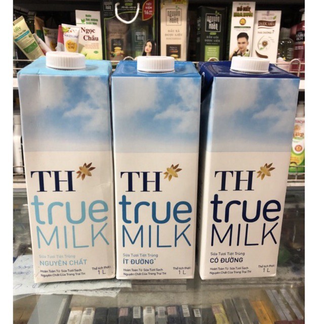 [Mã 66FMCGSALE hoàn 8% đơn 500K] Sữa Tươi lít TH True Milk hộp 1L