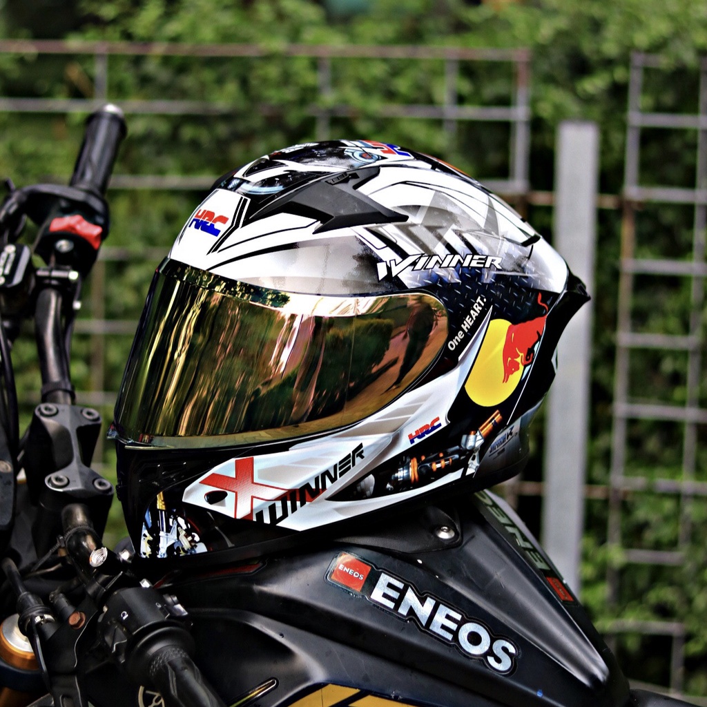 Mũ bảo hiểm fullface 1 kính YOHE 978 Plus Đen bóng lên tem Winner  - Tapu Shop