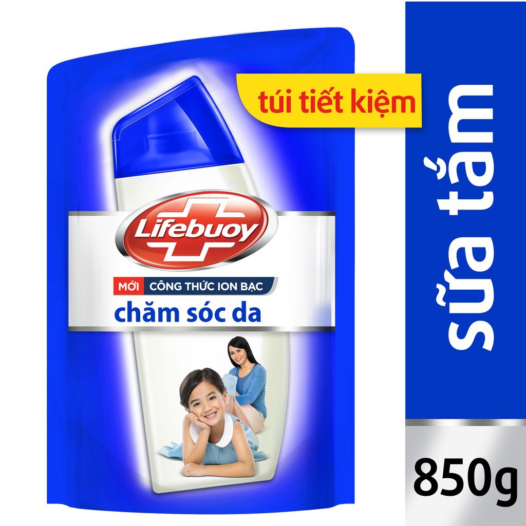 Combo 3 túi tắm lifebuoy đỏ hoặc xanh 850g
