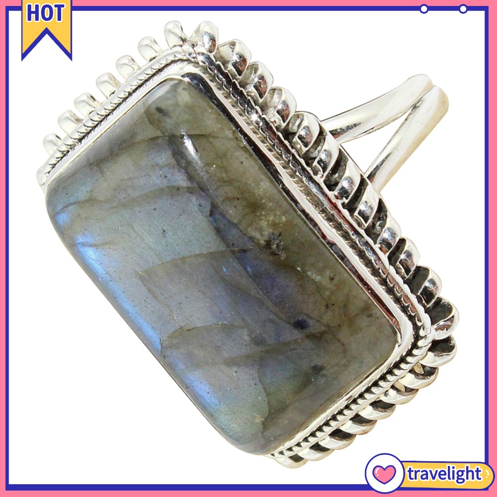 Nhẫn Hợp Kim Đính Đá Nhân Tạo Hình Chữ Nhật K1