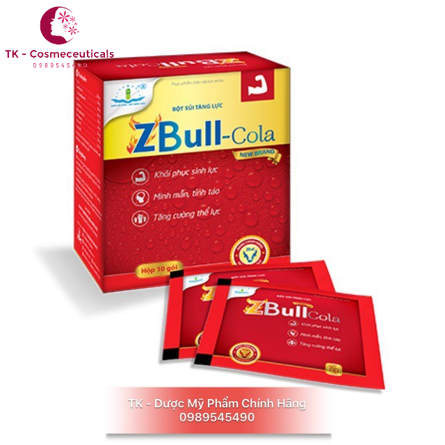 Bột Sủi Thanh Nhiệt Zbull Cola - Tăng Cường Sinh Lực Mạnh Như Bò Húc - Hộp 10 Gói
