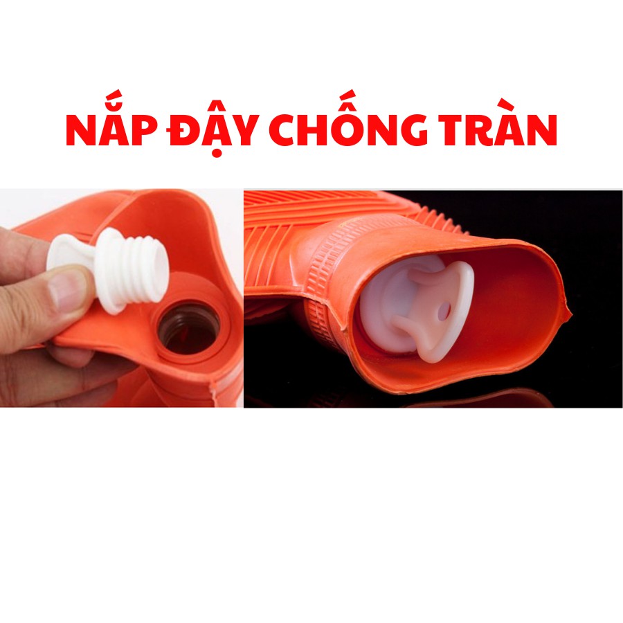 Túi chườm nóng lạnh chất liệu cao su, dung tích 2000ml (cỡ lớn) to và dầy