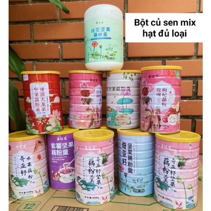 Bột củ sen mix hạt dinh dưỡng đủ 8 loại có thêm loại tinh bột củ sen hảo