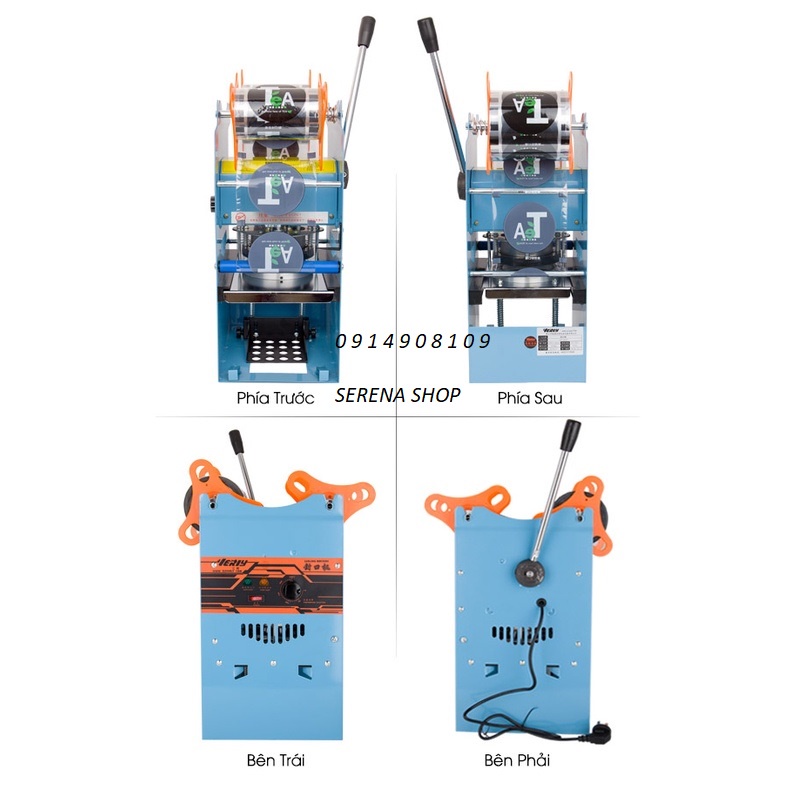 Máy Eton D7, Verly Wy 802F - Dán, ép, dập nắp miệng ly cốc nhựa