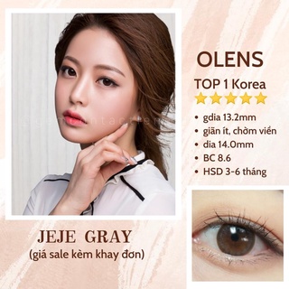 Áp Tròng Giãn Nhẹ JEJE GRAY Nội Địa Hàn OLENS HSD 3-6 Tháng Đủ Độ Có Lệch Lens Xám Trầm Tự Nhiên Cho Mắt Nhạy Cảm