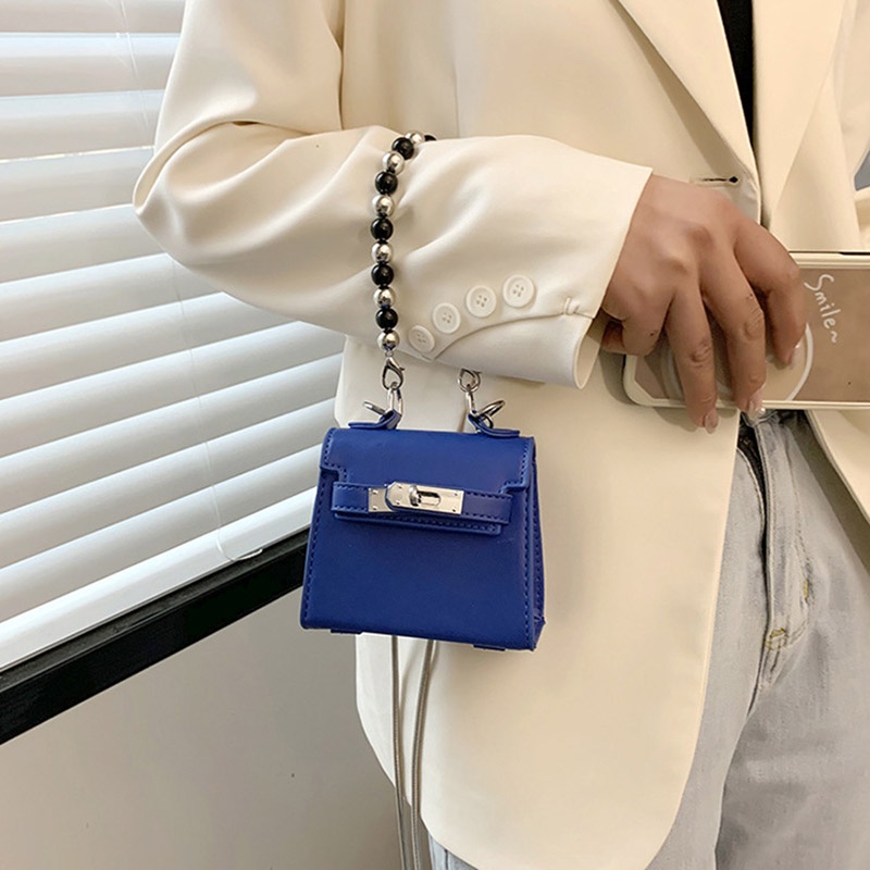 IELGY Túi Đeo Chéo Vai Có Dây Xích Đính Ngọc Trai Thời Trang Dành Cho Nữ