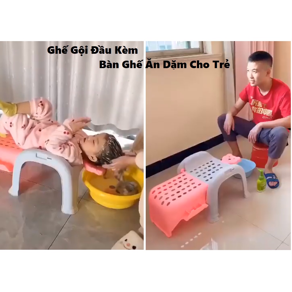 Ghế Ăn Dặm Kiêm Ghế Gội Đầu Cho Bé - Ghế Ngồi Đa Năng Cải Tiến, Hàng Đẹp Ghế Đa Năng 3 In1