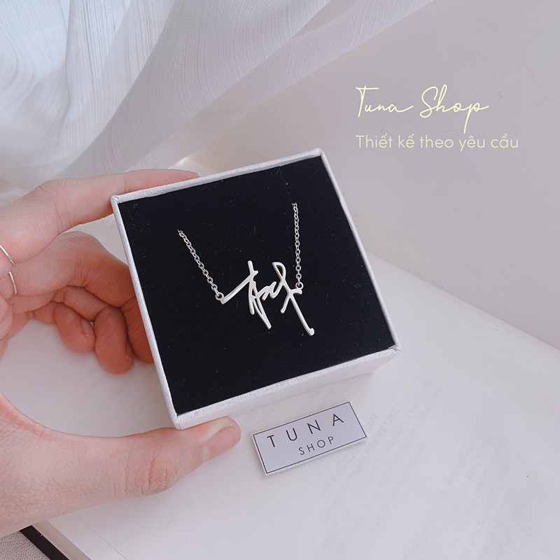 Dây chuyền Bạc thiết kế theo yêu cầu, Vòng cổ Bạc cắt chữ theo yêu cầu TUNA SILVER 𝑨̉𝒏𝒉 𝒕𝒉𝒂̣̂𝒕 𝐂𝐚𝐦 𝐤𝐞̂́𝐭 𝐜𝐡𝐮𝐚̂̉𝐧 𝐁𝐚̣𝐜