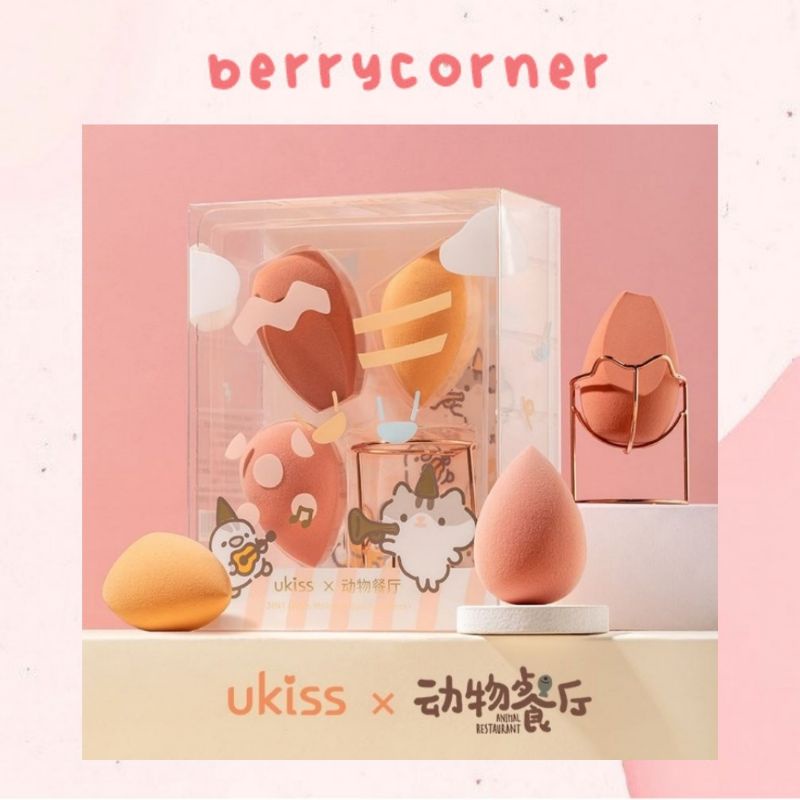 UKISS - Set mút tán nền Ukiss x Animal Restaurant Makeup Sponge