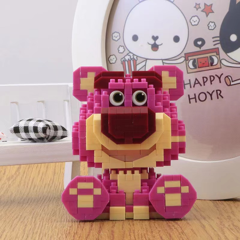 Bộ Đồ Chơi Lắp Ráp Hình Chú Gấu Và Dâu Tây Cỡ Nhỏ Dùng Làm Quà Tặng Cho Bé