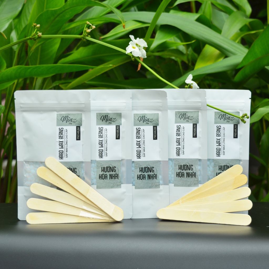 Sáp wax lông cao cấp premium Bịch chuẩn 100gr, hương dừa - ngọc trai - hoa nhài Tặng kèm que lấy sáp