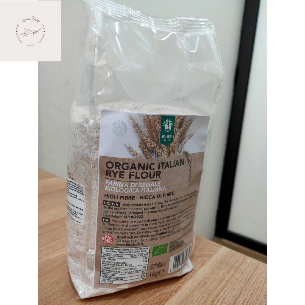 Anna shop# Bột lúa mạch đen nguyên cám hữu cơ 1kg Biostock #