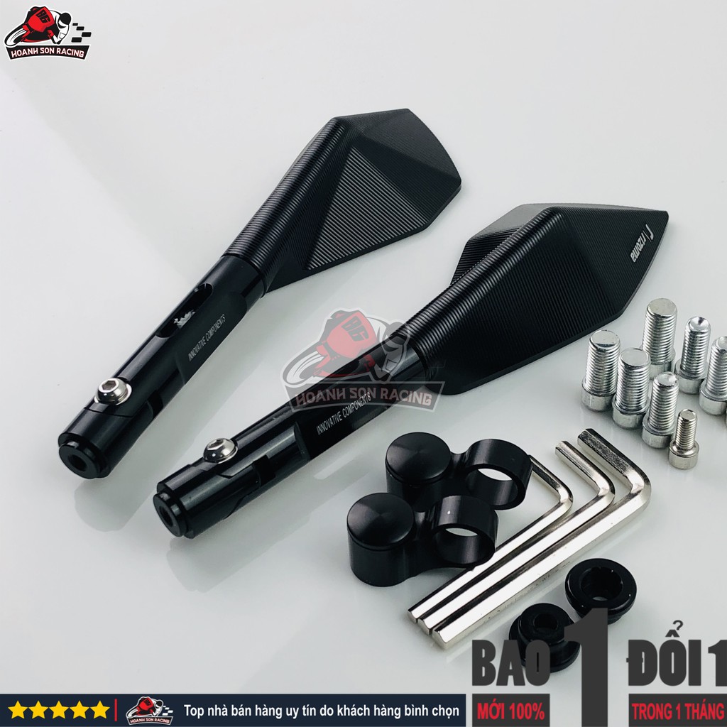 Gương 5 cạnh rizoma real nhập khẩu fullbox, gắn được tất cả các dòng xe, đầy đủ phụ kiện kèm theo  ĐEN