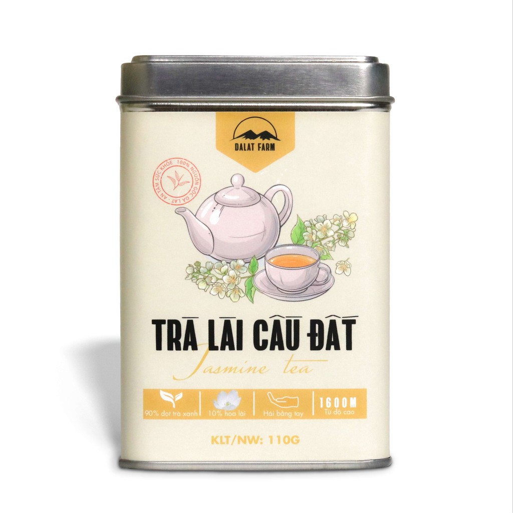 Trà Lài Cầu Đất Trà Hoa Nhài Loại Đặc Biệt Dalat Farm - Hộp 110Gr