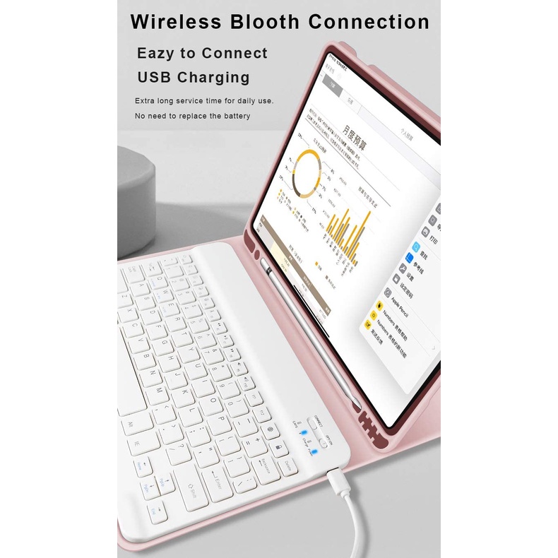 Bao Da Máy Tính Bảng Có Bàn Phím Cho iPad 9th Generation 10.2 Second Generation 8th Generation 7th Generation air4 10.9 pro 11 pro 10.5 pro 12.9 mini4 mini5 2021/2020/2019/2018/2017