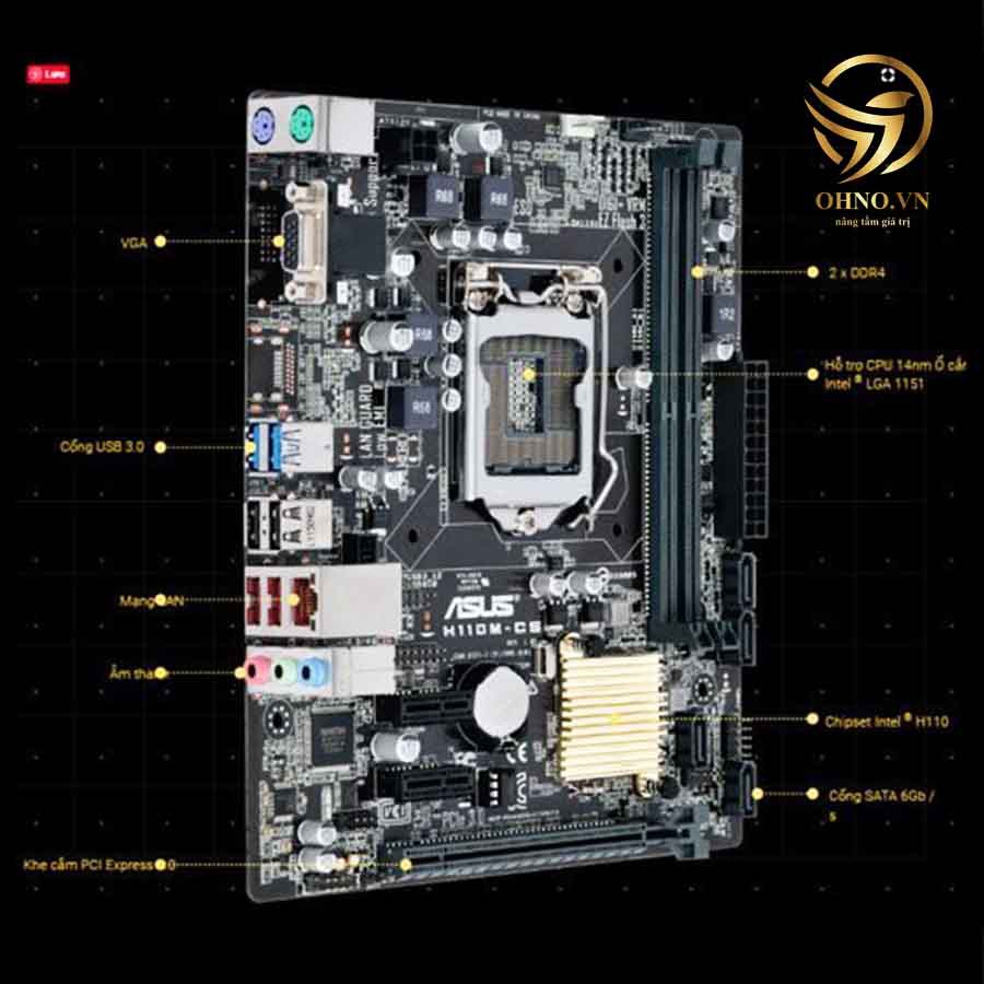 Main Máy Tính Bo Mạch Chủ ASUS H110 MK Mainboard SOCKET 1151 Thế Hệ 5 CH Cho Máy Tính PC - OHNO VIỆT NAM