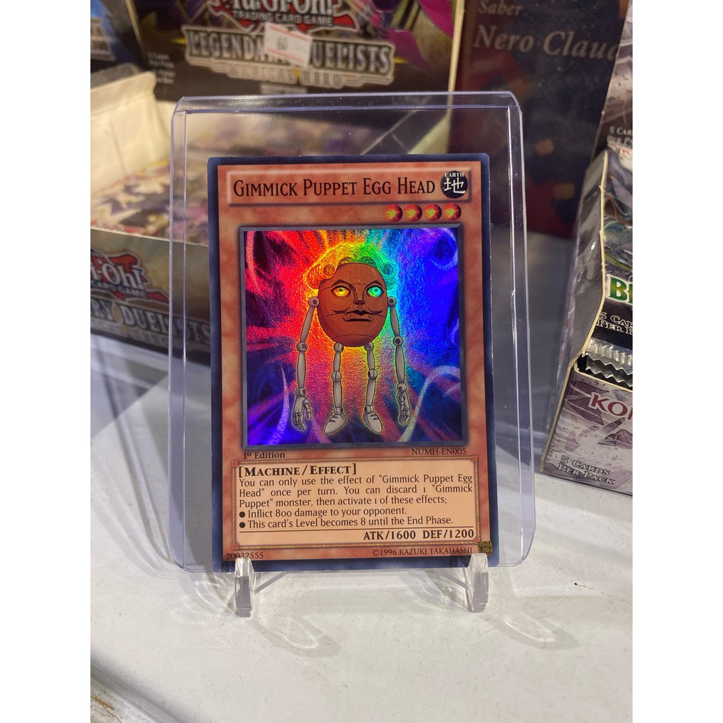 Lá bài thẻ bài Yugioh Gimmick Puppet Egg Head - Super Rare - Tặng bọc bài nhựa bảo quản