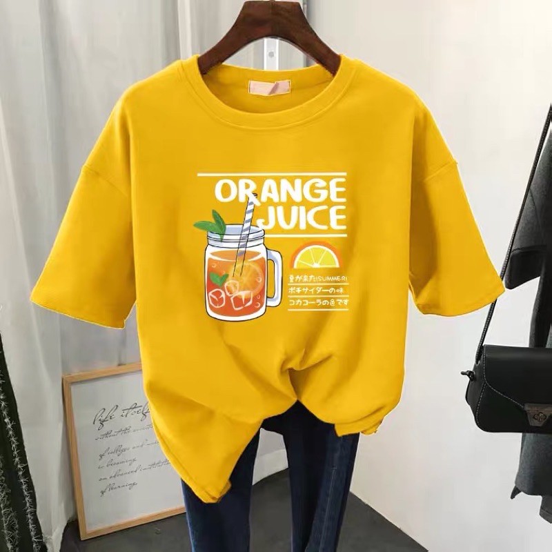 (CÓ SẴN) Áo thun nữ in ngắn tay dáng rộng trẻ trung hè 2021