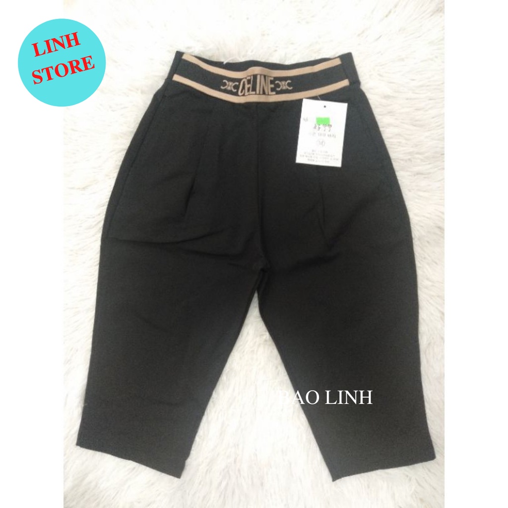 Quần Legging Đùi Nữ Linh Store Lưng Cao Dáng Ngắn Cạp Chữ Ngẫu Nhiên Chất Liệu Umi Hàn