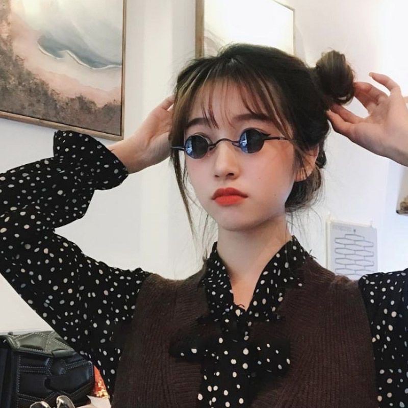 Kính thầy bói tròn nhỏ vintage nhỏ phong cách tik tok hot tren Hồng Kông Cho cả người lớn và trẻ em