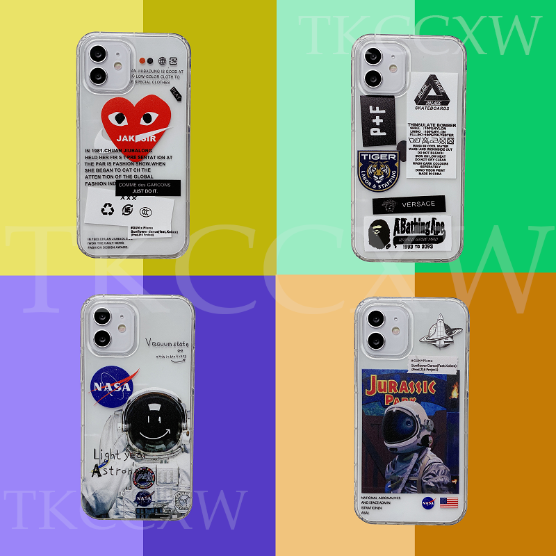 OPPO F11 F7 A1K A37 A71 A73 2017 Soft Transparent Case Street Fashion Label c d g Red Heart Trend Sticker n a s a Space Universe Astronaut n i k e  Protective Slim Phone Casing Cover