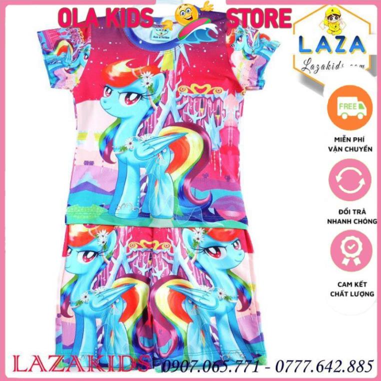 Quần áo trẻ em bé gái từ 1-14 tuổi Đồ bộ bé gái - Hoạt hình 3D PONY thun lạnh 4 chiều Ola Kids
