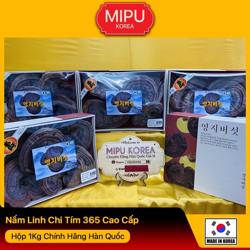 Nấm Linh Chi Tím 365 Cao Cấp Hộp 1Kg Chính Hãng Hàn Quốc