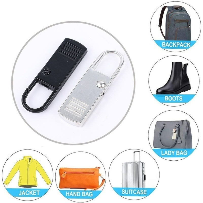 Set 2 Đầu Khóa Kéo Bằng Hợp Kim Kẽm Có Thể Tháo Rời Cho Túi/Túi Du Lịch/Túi Xách