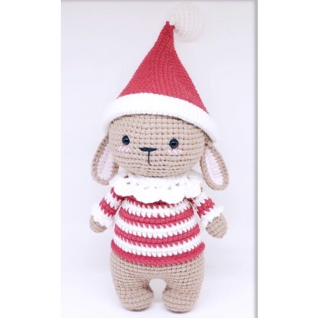 Thú len nhồi bông handmade - Gấu Noel (28cm)