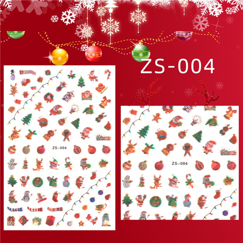 Sticker Dán Móng Tự Dính Họa Tiết Giáng Sinh Nhiều Màu Sắc Trang Trí Móng Nghệ Thuật