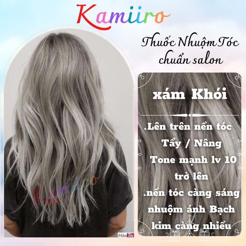 [ PHỦ BÓNG] ( MUA 1 TẶNG 1 ) Thuốc nhuộm tóc màu XÁM KHÓI