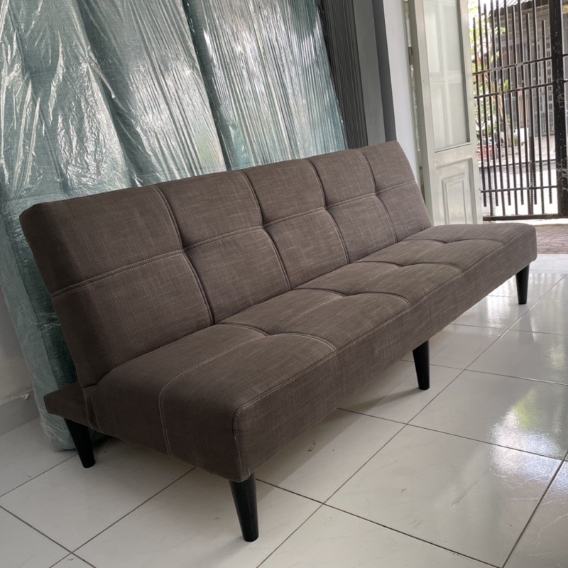 Ghế sofa giường đa năng 1m8 x 90cm bọc vải bố màu nâu tối