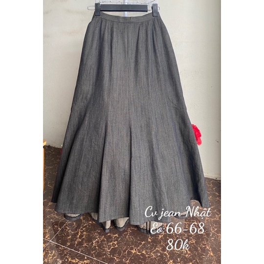 Chân váy Jean dáng dài